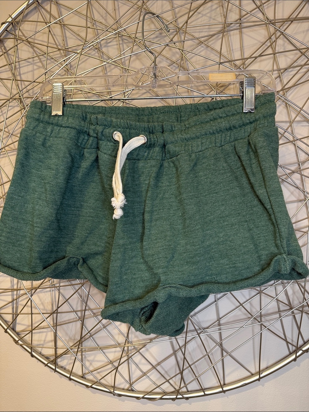Women’s Cozy Drawstring Lounge Shorts - Forest Green size XLarge